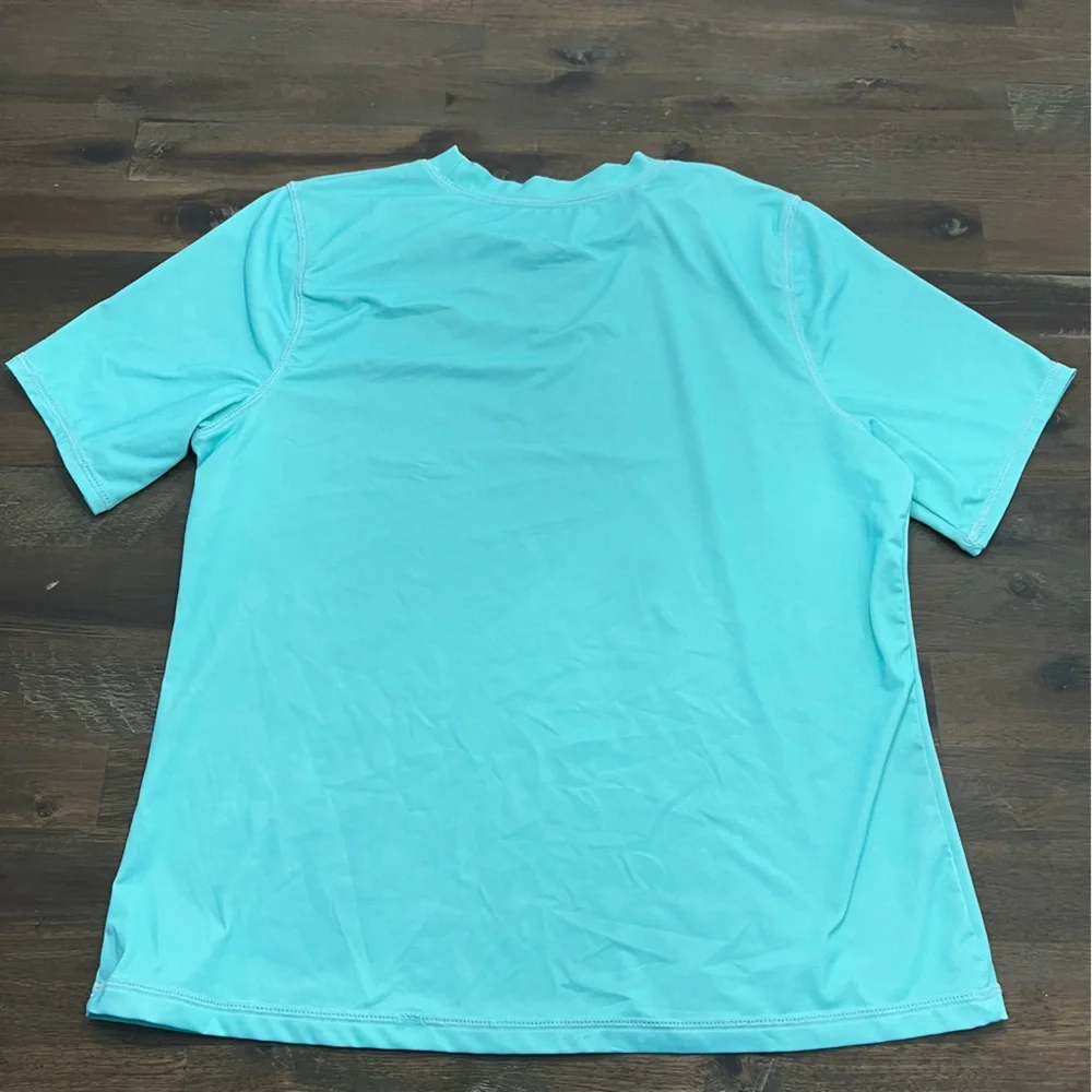 Wonder Nation girls XL swim tee shirt teal with pineapple graphic